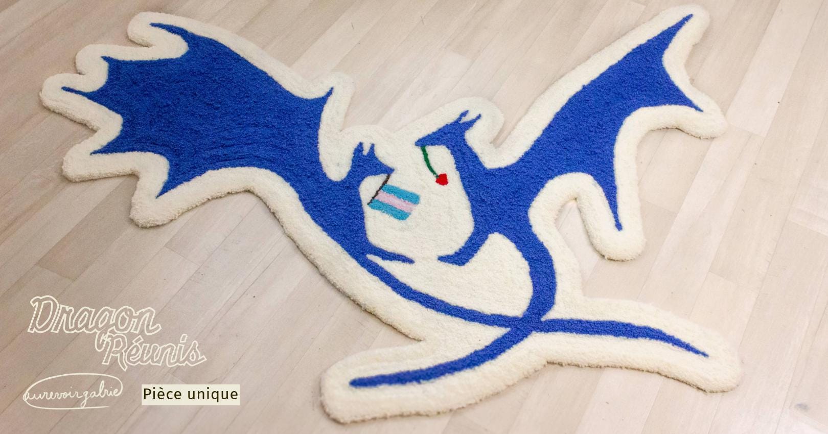 Tufted rug “United Dragons” one-of-a-kind piece