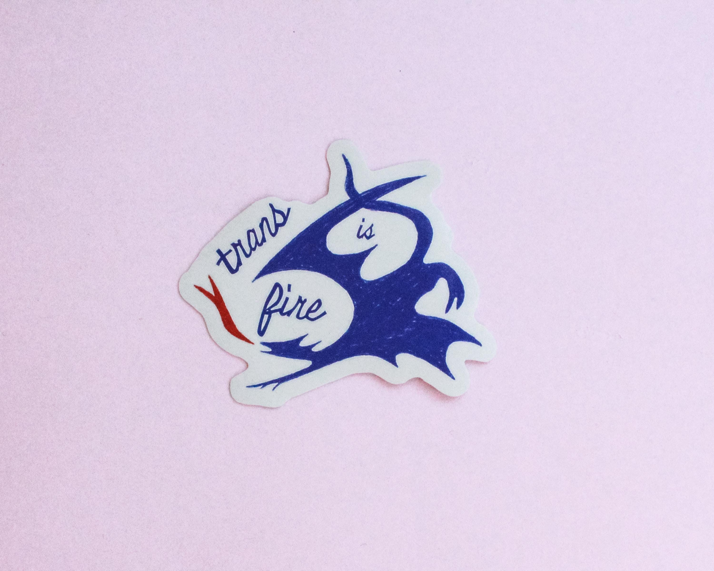 Autocollant « Trans is Fire » ✶ Vinyle imperméable