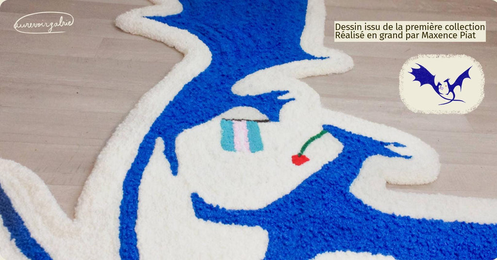 Tufted rug “United Dragons” one-of-a-kind piece