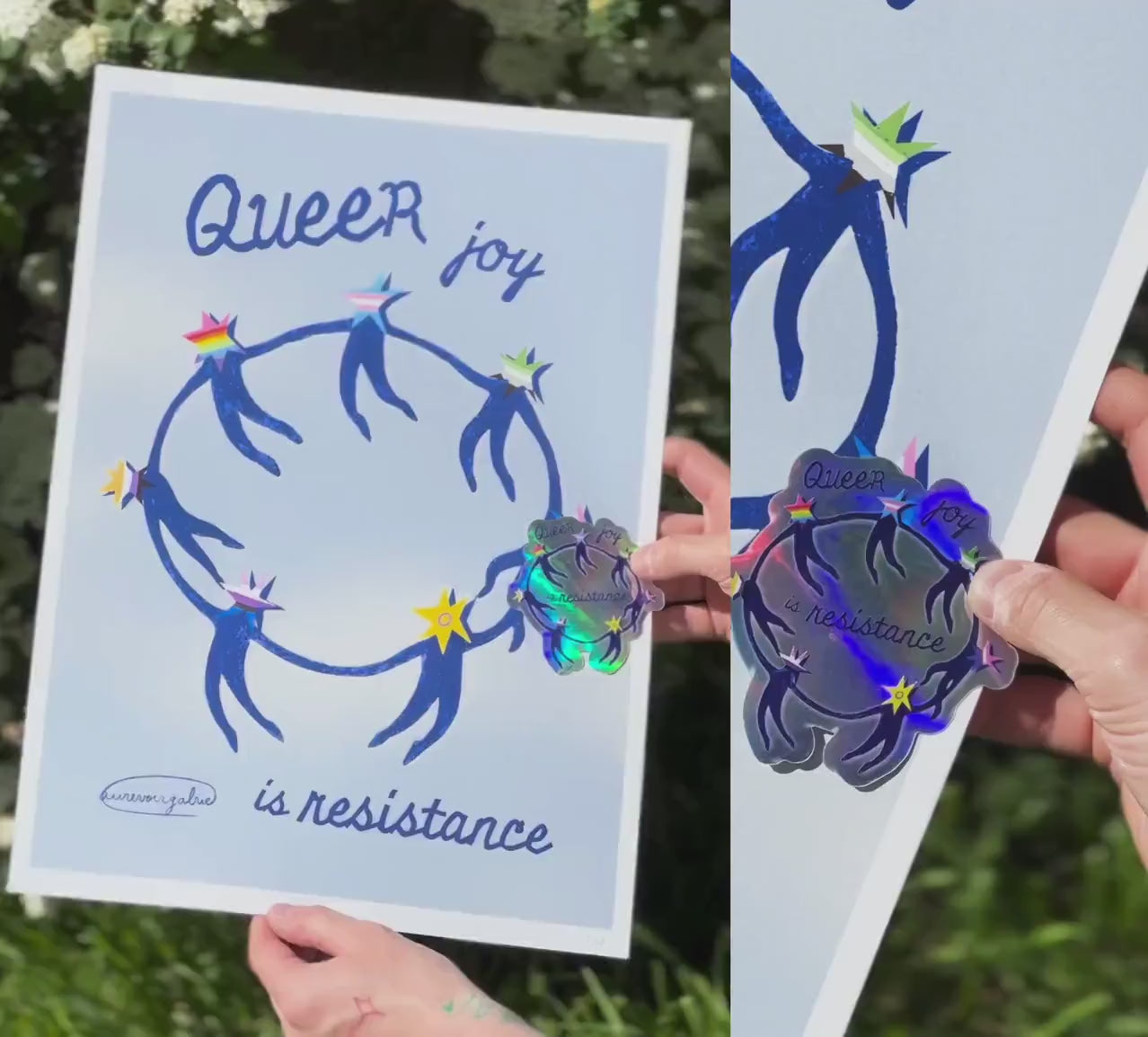 La joie queer est résistance ✶ Affiche A3 + Autocollant