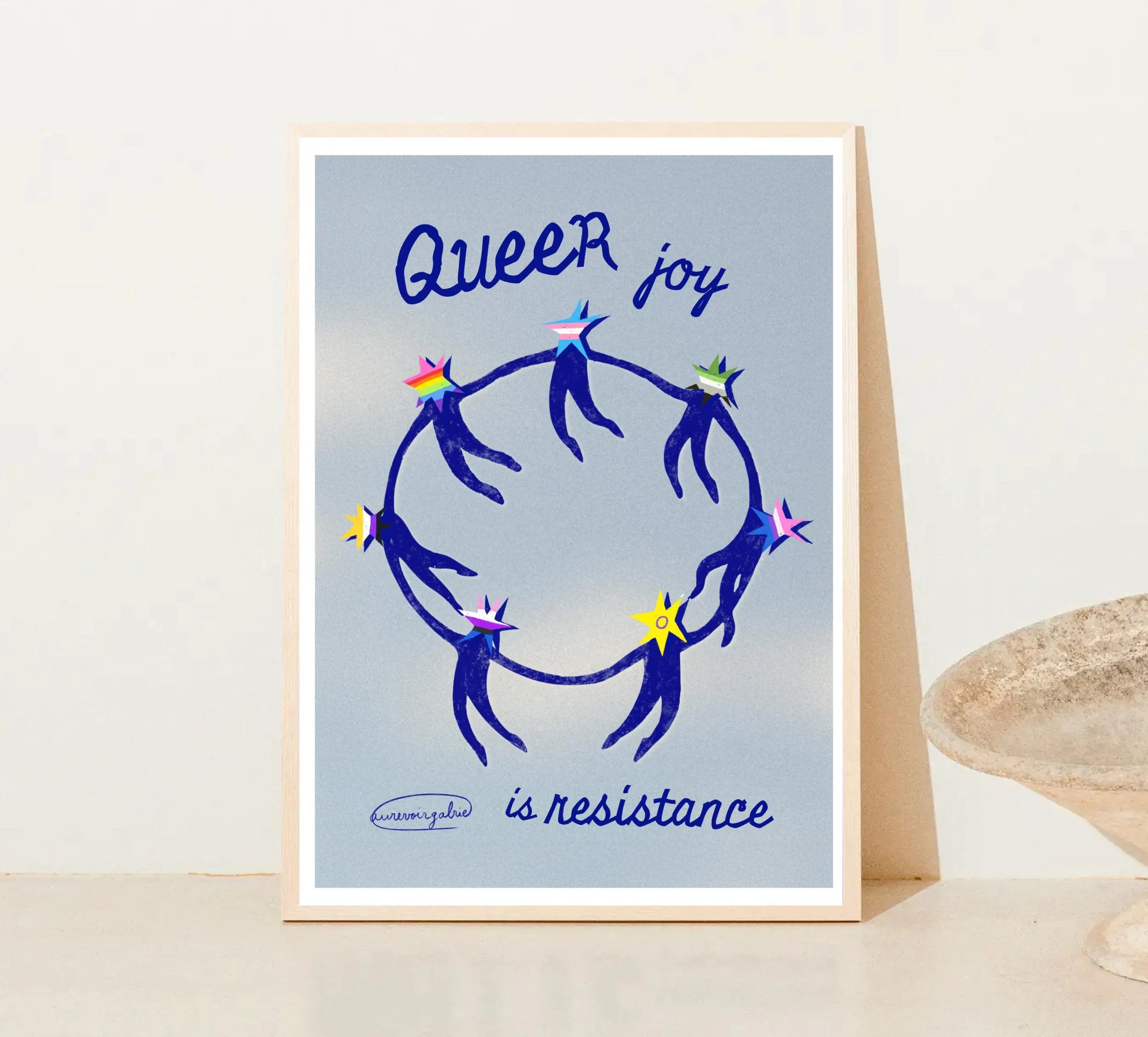 La joie queer est résistance ✶ Affiche A3 + Autocollant