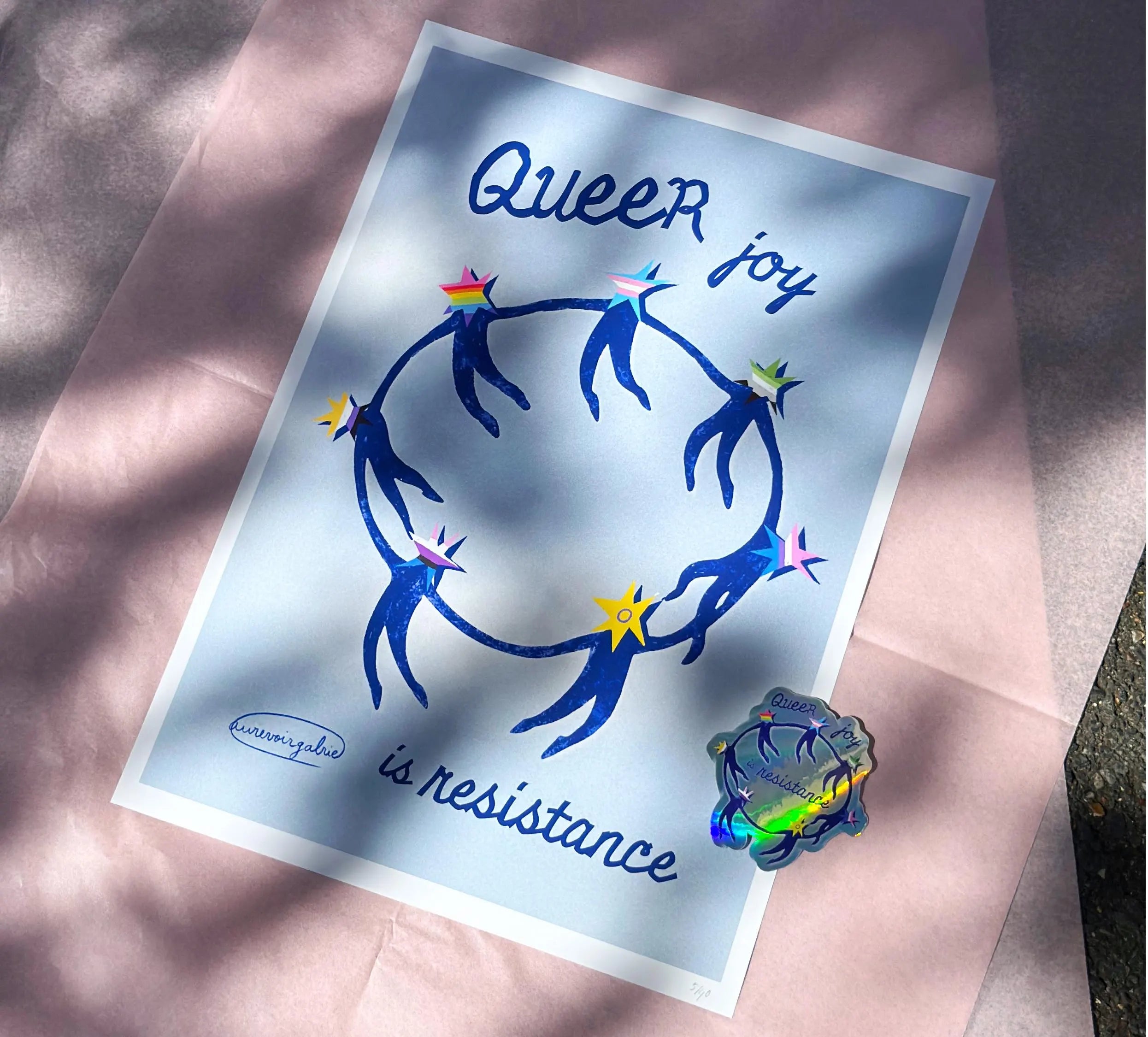 La joie queer est résistance ✶ Affiche A3 + Autocollant