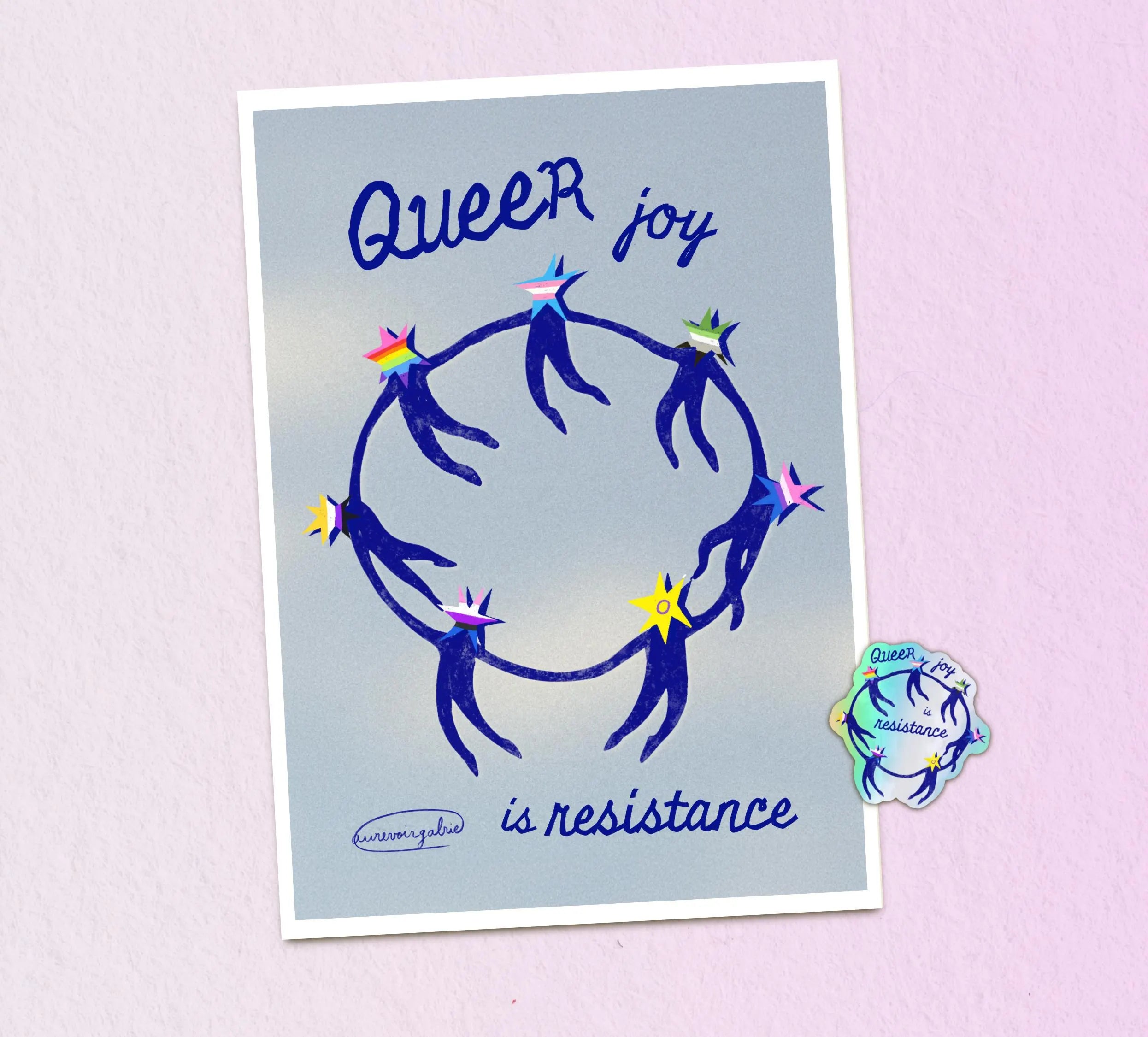La joie queer est résistance ✶ Affiche A3 + Autocollant